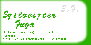 szilveszter fuga business card